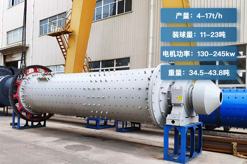 183球磨機一小時產(chǎn)量多少噸？有多重？各參數(shù)介紹