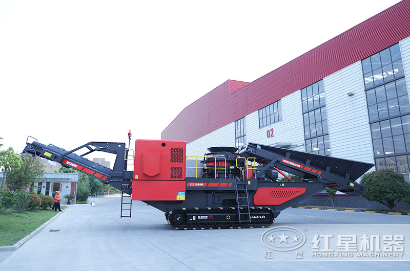 履帶式移動破碎站圖片，主機圓錐破