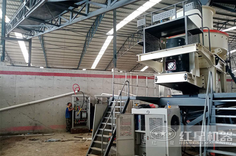 客戶(hù)鵝卵石制砂生產(chǎn)線(xiàn)安裝現(xiàn)場(chǎng)